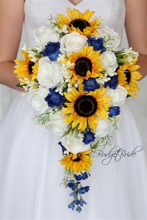 To download this navy blue and sunflower wedding bouquet in high resolution, right click on the image and choose save image as and then you will get this digital photography of navy blue and sunflower wedding bouquet has dimension 1080 x 783 pixels. Horizon Davids Bridal Wedding Flowers in cascading tear ...