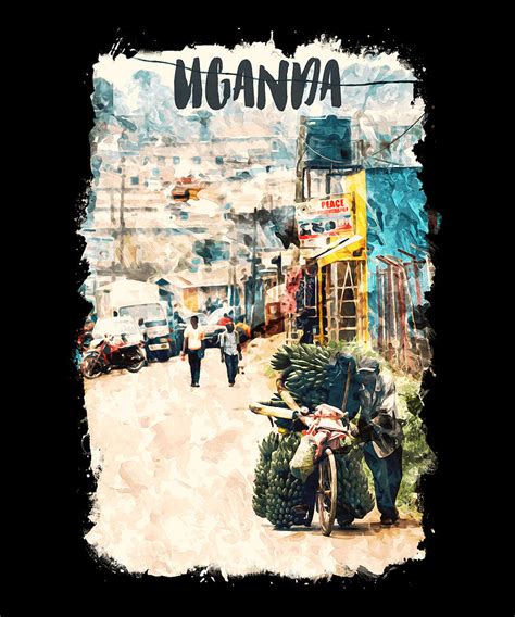 Uganda Africa City Watercolor Digital Art By Alexandru Chirila Fine