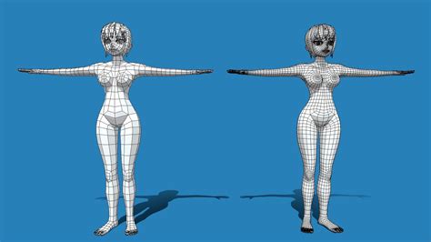 Base Mesh Femele Anime Character Buy Royalty Free D Model By Rzyas
