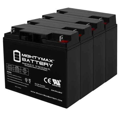 12v 22ah Battery For Ew72 Mobility Scooter Wheelchair 4 Pack