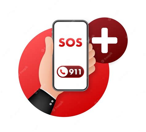 Premium Vector Sos Emergency Call 911 Calling A Cry For Help Vector