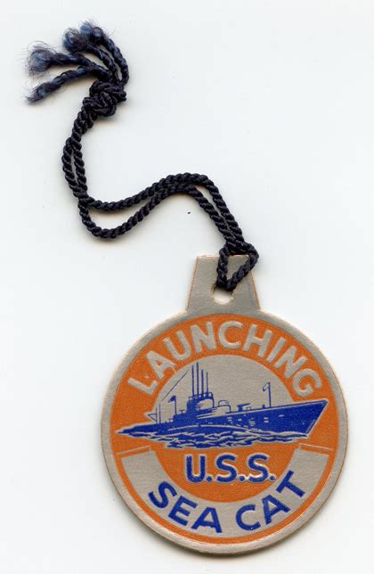 Wwii Submarine Launch Tag For The Uss Sea Cat Ss 399 Flying Tiger