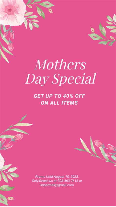 Mothers Day Special Sale Instagram Story Template - Edit Online