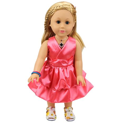 High Quality American Girl Doll Clothes Doll Accessories Fashion Pink