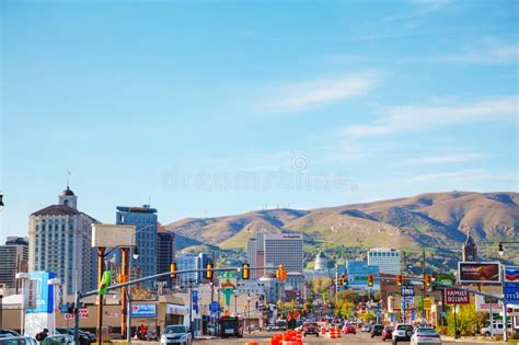 S Street In Salt Lake City In The Evening Editorial Photo Image Of