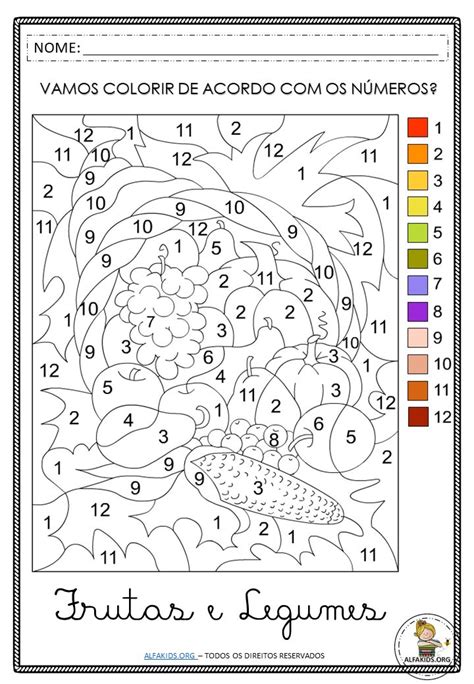 An Image Of A Coloring Page With Numbers And Colors