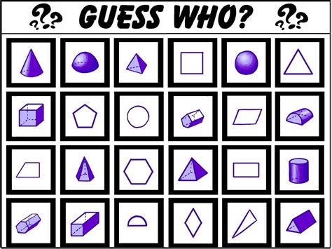 Guess Who Shapes Game Primary Year 6 Teaching Resources