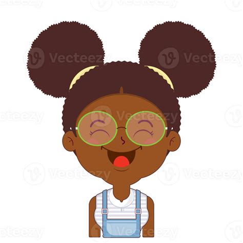 african american girl happy face cartoon cute 23638689 png