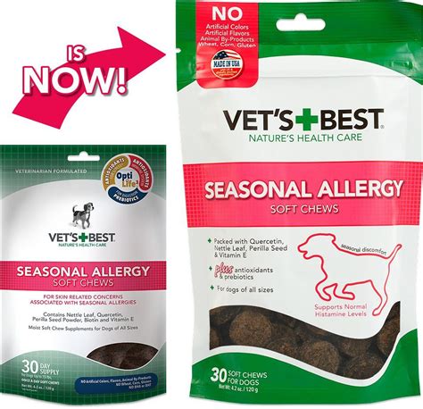 Vets Best Seasonal Allergy Soft Chews Dog Supplement 30 Count Chewy