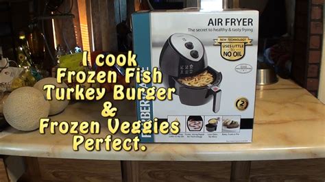 The night before you plan on making your burgers, take them out of the freezer and place them in the refrigerator. Farberware Air Fryer. I cook frozen fish, veggies & a big ass turkey burger. - YouTube