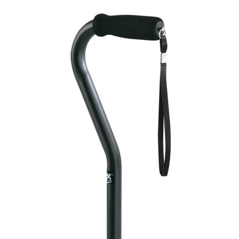 Carex Adjustable Walking Cane With Offset Handle Wrist Strap And