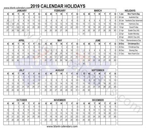 Australia Holidays 2019 National Holiday Calendar Australia Holidays