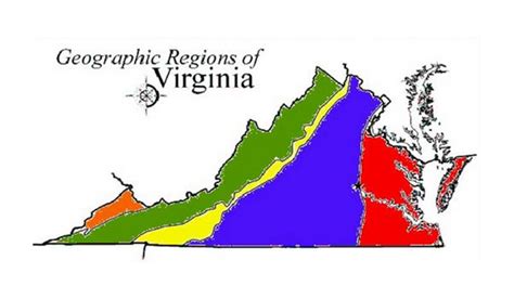 5 Regions Of Virginia Map Map Vector