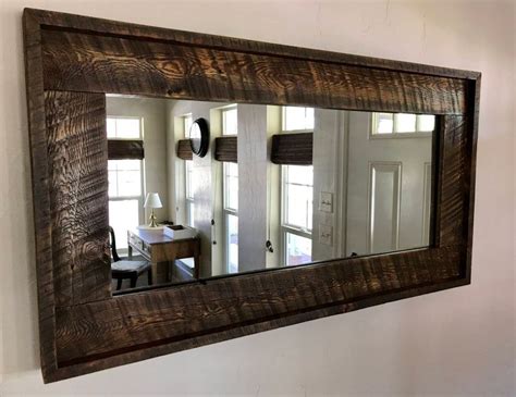 Beautiful Large Barnwood Mirror Etsy Railroad Spikes Rustic Mirrors