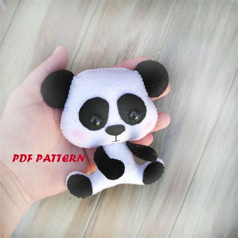 Felt Panda Pattern Pdf Tutorial Panda Sewing Tutorial Diy Felt Etsy