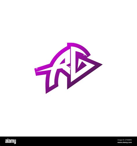 Rg Premium Emblem Logo Initial Esport And Gaming Design Concept Stock