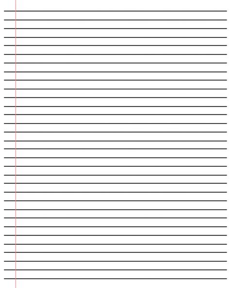 Free Printable Blank Lined Paper Template In Pdf And Word Notebook
