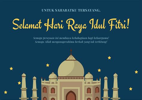 Poster Contoh Kartu Ucapan Selamat Hari Raya Idul Fitri Indonesian