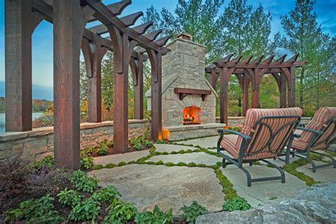 Rustic Outdoor Living Space With Limestone Fireplace Hgtv