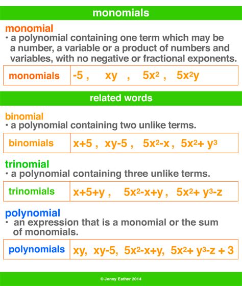 Monomial A Maths Dictionary For Kids Quick Reference By Jenny Eather