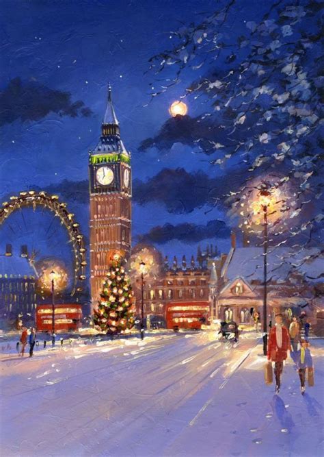 London Christmas London Painting Christmas Scenery
