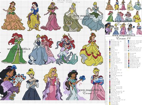 Disney Princesses Free Cross Stitch Chart