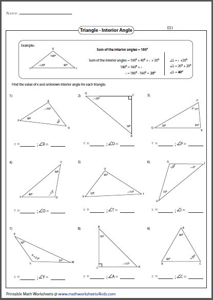 We help your children build good study habits and excel in school. Missing Angles In Triangles Worksheets - Worksheets Samples