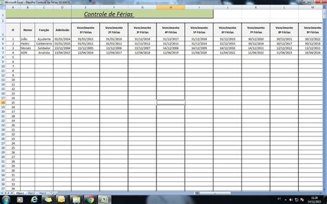 Planilha De Férias Cálculo De Férias Modelo De Recibo Excel Grátis