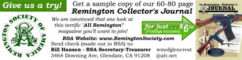 Manufacture Dates Remington Society Of America