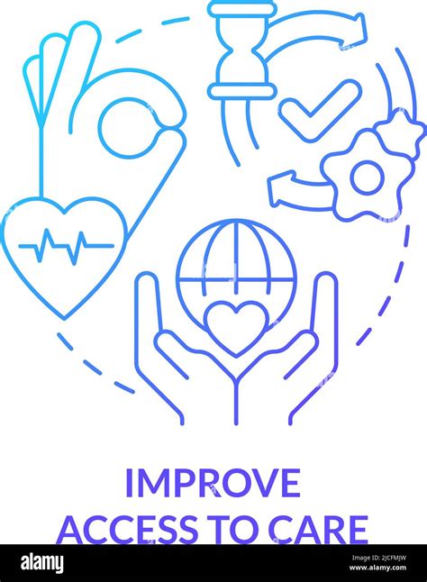 Improve Access To Care Blue Gradient Concept Icon Stock Vector Image