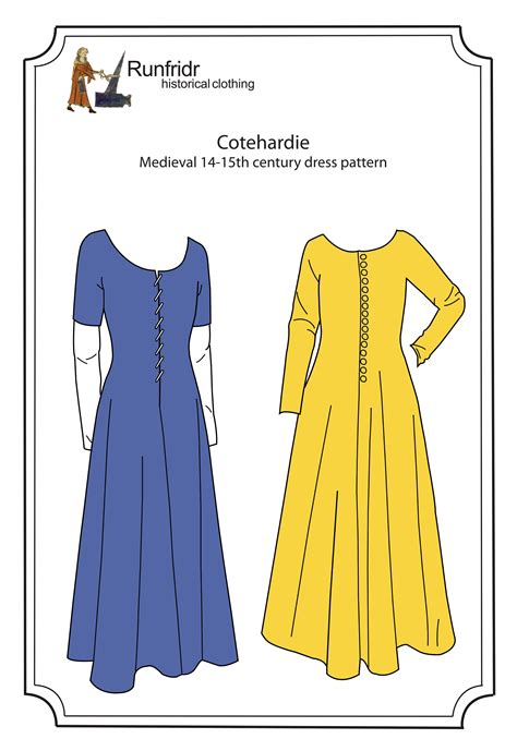 Digital Cotehardie Medieval Dress Sewing Pattern Etsy