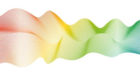Abstract Spectral Wave Pattern On White Background Vector Rainbow