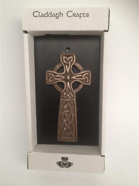 Bronze Celtic Cross Small Plaque Island Turf Crafts