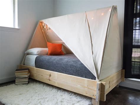Tents are fun for playing house or for gathering during story time.they make great reading nooks, meditation spaces, or just quiet spaces in which to hide away. How to Build a Tent Bed | HGTV