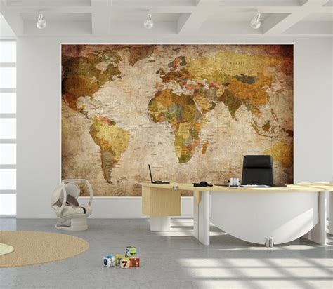 Vintage World Map Wall Mural