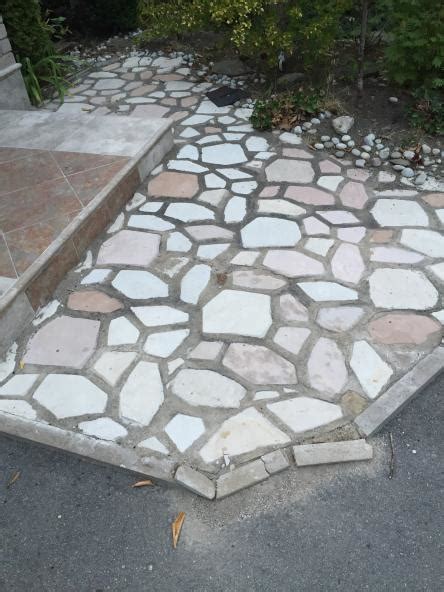 Cover the slab with burlap, sand, straw, or other material and. Repairing loose flagstones - polymeric sand vs Envirobond ...