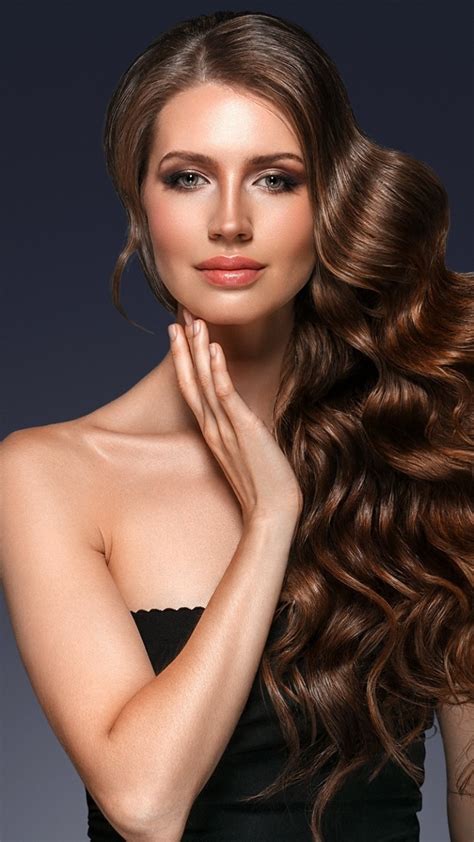 download wallpaper 720x1280 brunette woman model long hair gorgeous samsung galaxy mini s3