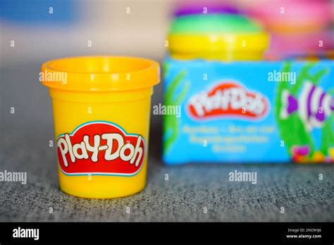 A Selective Focus Closeup Of Yellow Play Doh Clay And Dough In A