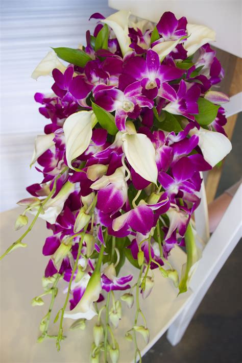 Orchid And Calla Lily Cascade Wedding Bouquet ‎weddingbouqet