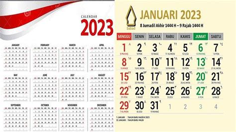 Kalender 2023 Lengkap Penanggalan Jawa Dan Weton Selama Bulan Januari