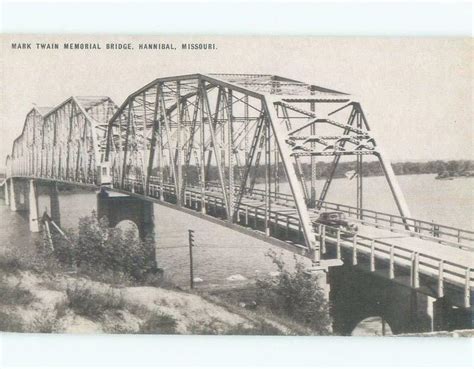Unused 1940s Mark Twain Memorial Bridge Hannibal Missouri Mo D4329