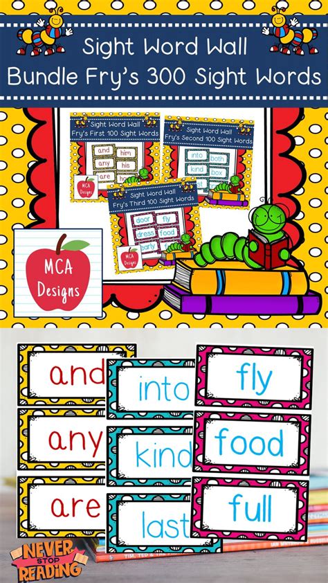 The Sight Word Wall Is Shown With Pictures And Words To Help Students