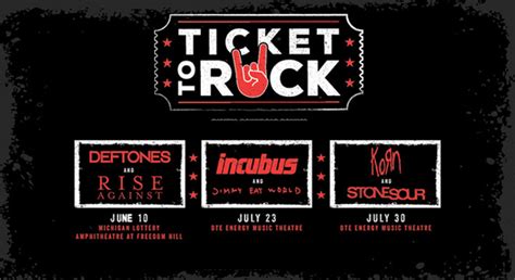 2017 Ticket To Rock Includes All Performances At Dte Energy Music