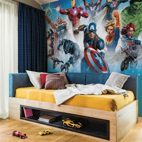 Avengers Gallery Art Peel And Stick Mural Avengers Room Marvel Room