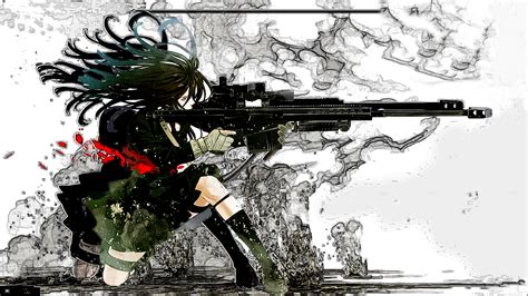 Download Girl Shooting Gun Whats Her Name Manga Anime Hd Wallpaper Of