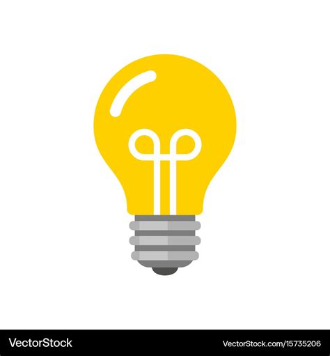 Light Bulb Icon Flat Style Royalty Free Vector Image