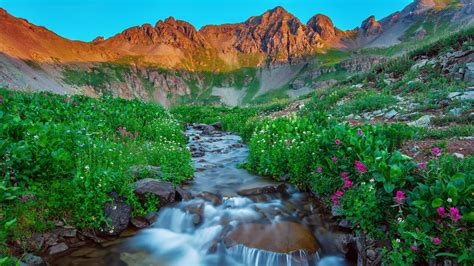 Wallpaper Usa Silverton Colorado Morning Mountains Summer Stream