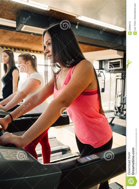 Spending Great Time At Gym Beautiful Young Cheerful Girl In Sportswear