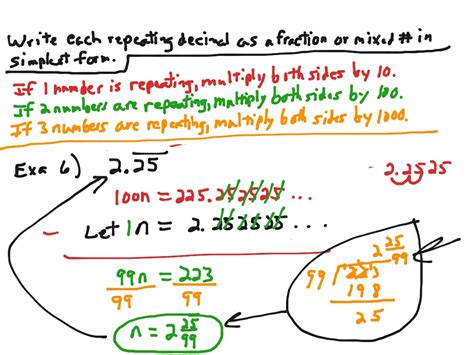 Repeating Fractions To A Fraction Or Mixed Number Math Showme