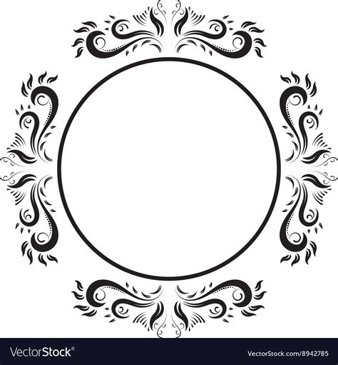 Vintage Ornate Circle Frame Frame Royalty Free Vector Image